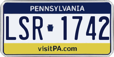 PA license plate LSR1742