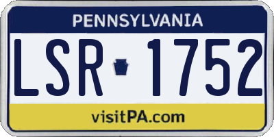 PA license plate LSR1752