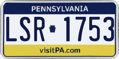 PA license plate LSR1753