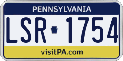 PA license plate LSR1754