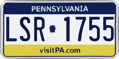 PA license plate LSR1755