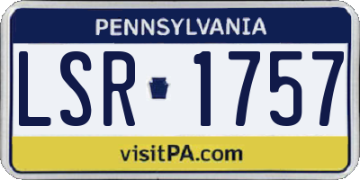 PA license plate LSR1757