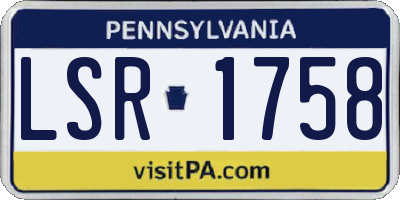 PA license plate LSR1758
