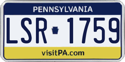 PA license plate LSR1759