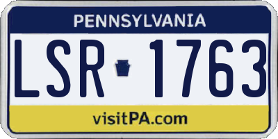 PA license plate LSR1763