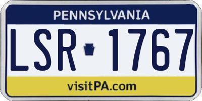 PA license plate LSR1767
