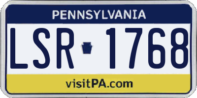 PA license plate LSR1768