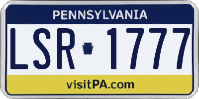 PA license plate LSR1777