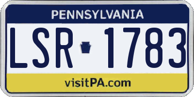 PA license plate LSR1783
