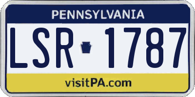 PA license plate LSR1787