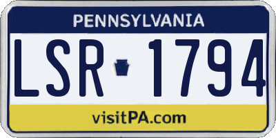 PA license plate LSR1794
