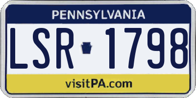 PA license plate LSR1798
