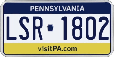 PA license plate LSR1802