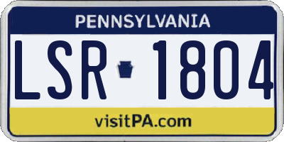 PA license plate LSR1804