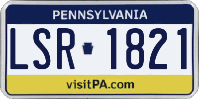 PA license plate LSR1821