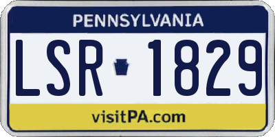 PA license plate LSR1829