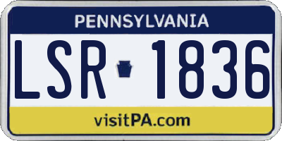 PA license plate LSR1836