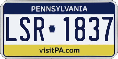PA license plate LSR1837