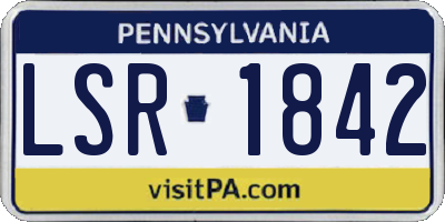 PA license plate LSR1842