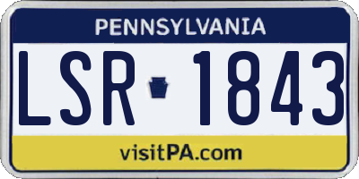 PA license plate LSR1843