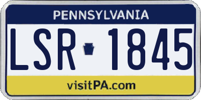 PA license plate LSR1845
