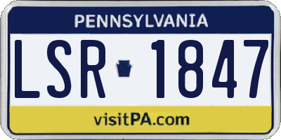 PA license plate LSR1847