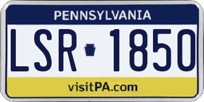 PA license plate LSR1850