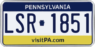 PA license plate LSR1851