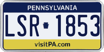 PA license plate LSR1853