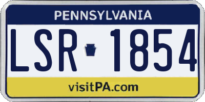 PA license plate LSR1854
