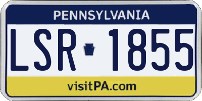 PA license plate LSR1855