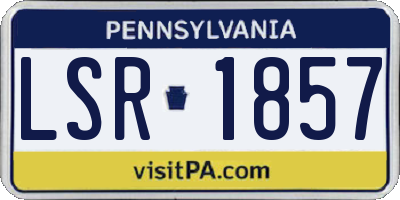 PA license plate LSR1857