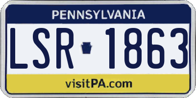 PA license plate LSR1863