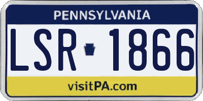 PA license plate LSR1866