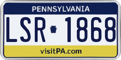 PA license plate LSR1868