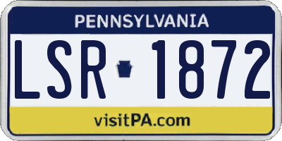 PA license plate LSR1872