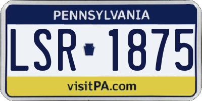 PA license plate LSR1875