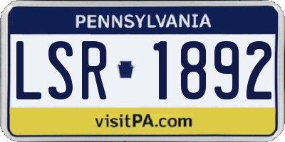 PA license plate LSR1892