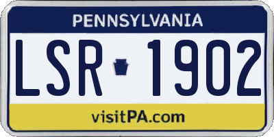PA license plate LSR1902