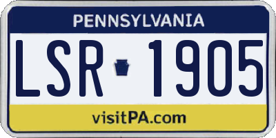 PA license plate LSR1905