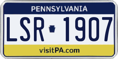 PA license plate LSR1907