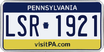 PA license plate LSR1921