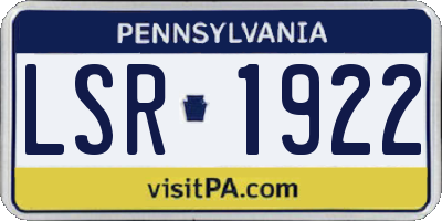 PA license plate LSR1922