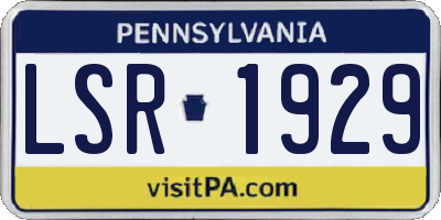 PA license plate LSR1929