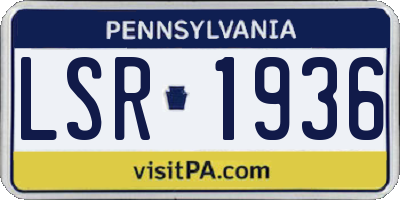 PA license plate LSR1936