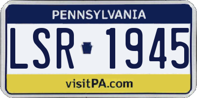PA license plate LSR1945
