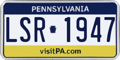 PA license plate LSR1947