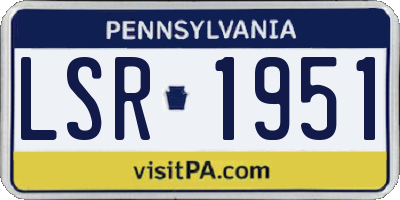 PA license plate LSR1951