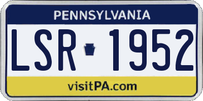 PA license plate LSR1952