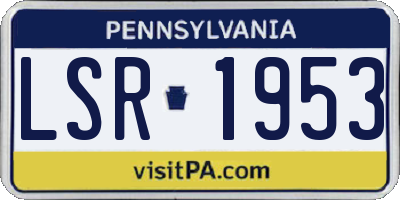 PA license plate LSR1953